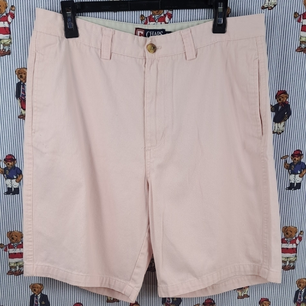 Chaps Ralph Lauren flat front casual.preppy light pink cotton summer shorts SZ34
